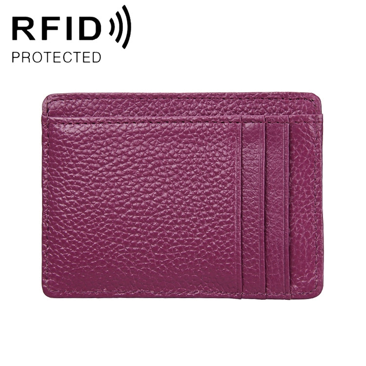 Portafoglio porta carte in pelle con texture litchi RFID antimagnetico KB37 per uomo e donna