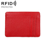 Portafoglio porta carte in pelle con texture litchi RFID antimagnetico KB37 per uomo e donna