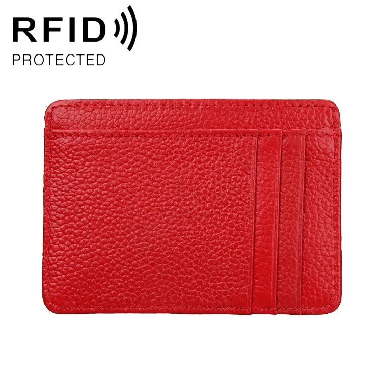 Portafoglio porta carte in pelle con texture litchi RFID antimagnetico KB37 per uomo e donna