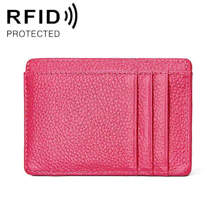 Portafoglio porta carte in pelle con texture litchi RFID antimagnetico KB37 per uomo e donna