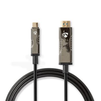 Active Optical USB Cable | USB-C™ Male | HDMI™ Connector | 18Gbps | 20.0 m | Round | PVC | Black | Gift Box