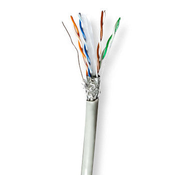 Network Cable Roll | CAT6 | Stranded | S/FTP | CCA | 305.0 m | Indoor | Round | PVC | Grey | Pull Box