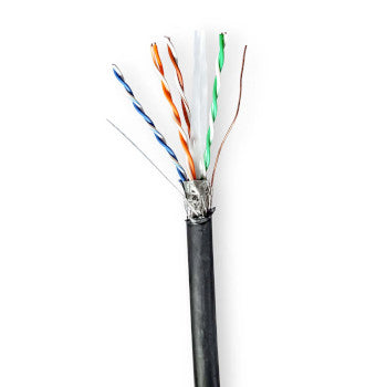 Network Cable Roll | CAT6 | Solid | S/FTP | Copper | 305.0 m | Outdoor | Round | PE | Black | Pull Box