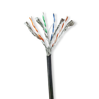 Network Cable Roll | CAT7 | Solid | S/FTP | Copper | 100.0 m | Outdoor | Round | PE | Black | Pull Box