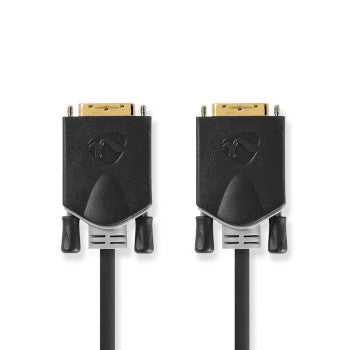 DVI Cable | DVI-D 24+1-Pin Male | DVI-D 24+1-Pin Male | 2560x1600 | Gold Plated | 3.00 m | Straight | PVC | Anthracite | Box