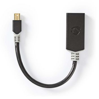 Mini DisplayPort Cable | DisplayPort 1.4 | Mini DisplayPort Male | HDMI™ Output | 48Gbps | Gold Plated | 0.20 m | Round | PVC | Anthracite | Window Box