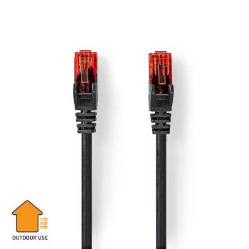 CAT6 Network Cable | RJ45 Male | RJ45 Male | U/UTP | 20.0 m | Outdoor | Round | PVC | Black | Box