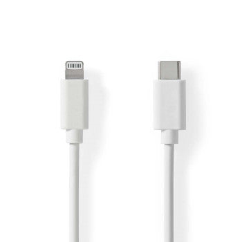 Lightning Cable | USB 2.0 | Apple Lightning 8-Pin | USB-C™ Male | 480Mbps | Nickel Plated | 1.00 m | Round | PVC | White | Label