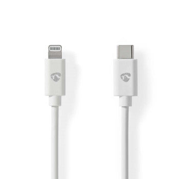 Lightning Cable | USB 2.0 | Apple Lightning 8-Pin | USB-C™ Male | 480Mbps | Nickel Plated | 2.00 m | Round | PVC | White | Label