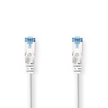 CAT6a Network Cable | S/FTP | RJ45 Male | RJ45 Male | 15.0 m | Snagless | Round | LSZH | White | Label