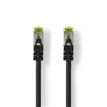 CAT7 Network Cable | S/FTP | RJ45 Male | RJ45 Male | 15.0 m | Snagless | Round | LSZH | Black | Label