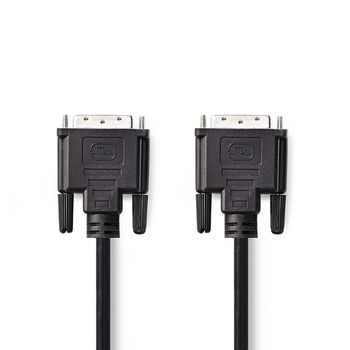 DVI Cable | DVI-D 24+1-Pin Male | DVI-D 24+1-Pin Male | 1080p | Nickel Plated | 10.0m | Straight | PVC | Black | Polybag