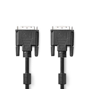 DVI Cable | DVI-D 24+1-Pin Male | DVI-D 24+1-Pin Male | 2560x1600 | Nickel Plated | 10.0m | Straight | PVC | Black | Envelope