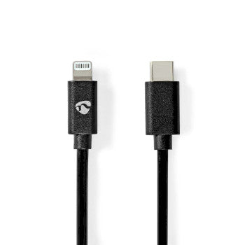 Lightning Cable | USB 2.0 | Apple Lightning 8-Pin | USB-C™ Male | 480 Mbps | Nickel Plated | 2.00 m | Round | PVC | Black | Envelope