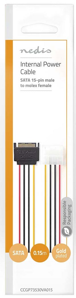 Cavo di alimentazione interno SATA a 15 pin maschio-Molex femmina 0,15m Differenti CCGP73530VA015 5412810279845 ND3880