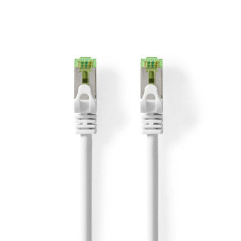 CAT7 Network Cable | S/FTP | RJ45 Male | RJ45 Male | 10.0m | Snagless | Round | LSZH | White | Envelope