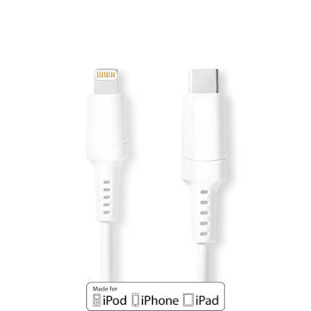 Lightning Cable | USB 2.0 | Apple Lightning 8-Pin | USB-C™ Male | 480Mbps | Nickel Plated | 2.00 m | Round | PVC | White | Box