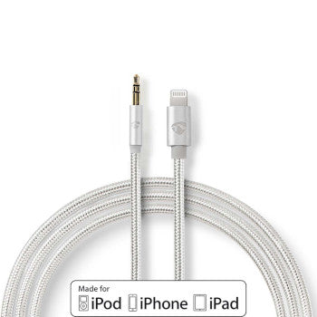 Lightning Adapter | Apple Lightning 8-Pin | 3.5 mm Male | Gold Plated | 1.00 m | Round | Nylon