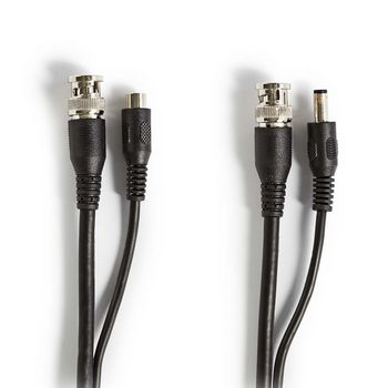 CCTV Security Cable | BNC/DC | 10.0m | Round | PVC | Black | Gift Box