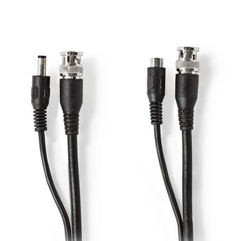 CCTV Security Cable | BNC/DC | 20.0 m | Round | PVC | Black | Gift Box