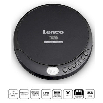 Portable CD MP3 player with anti-shock Black