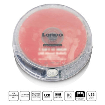 Portable CD-player with anti-shock Transparent