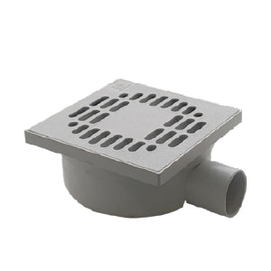 Chiusino orientabile sifonato ribassato in PP grigio con scarico laterale CHL15/40 E9304
