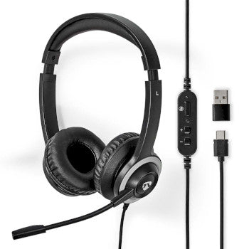 PC Headset | On-Ear | Stereo | USB Type-A / USB Type-C™ | Fold-Away Microphone | Black