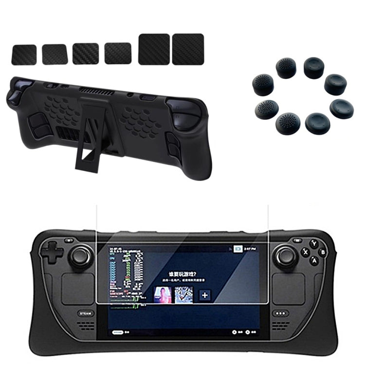 Set di custodie protettive in silicone per console di gioco Steam Deck con supporto, Protective Set with Holder