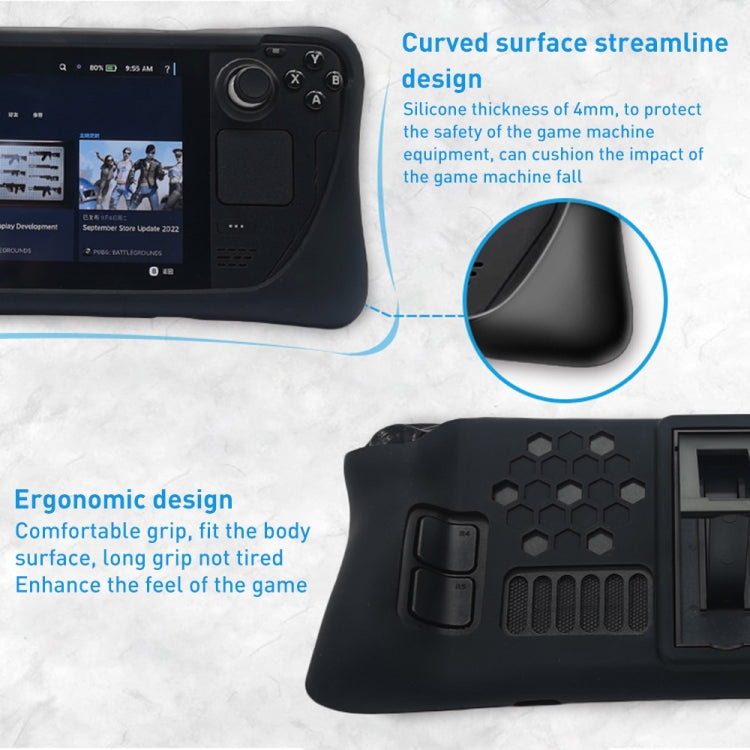 Set di custodie protettive in silicone per console di gioco Steam Deck con supporto, Protective Set with Holder