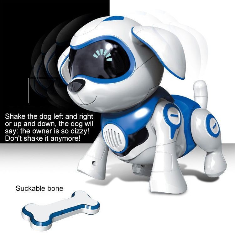 Macchina di rilevamento tattile intelligente per cani con ricarica USB, giocattoli elettrici per bambini, supporta camminare e rosicchiare ossa, luci e musica, Pink, Blue