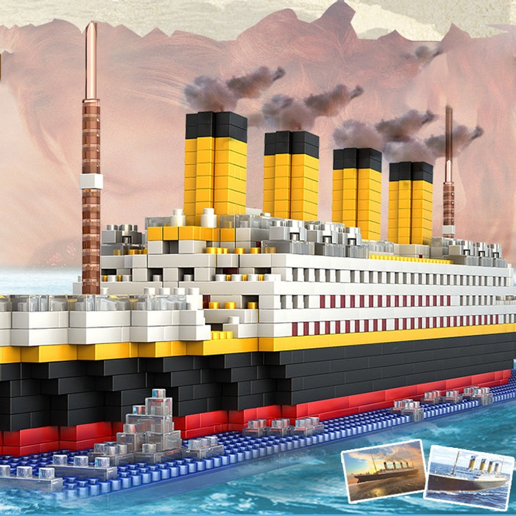 Titanic Fai da te assemblato Building Blocks Barca Giocattolo educativo per bambini, Titanic