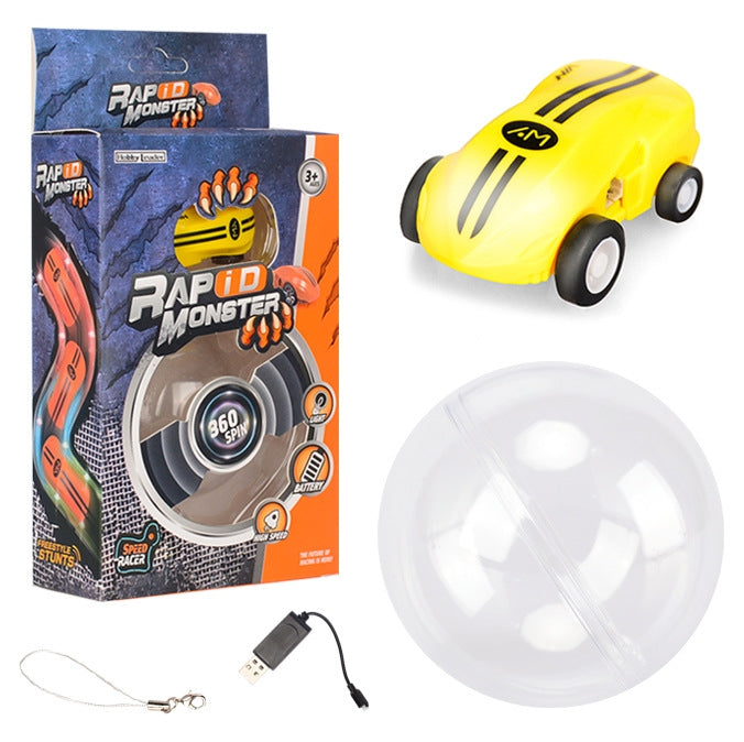 Giocattolo auto da corsa rotante 360° con luci LED