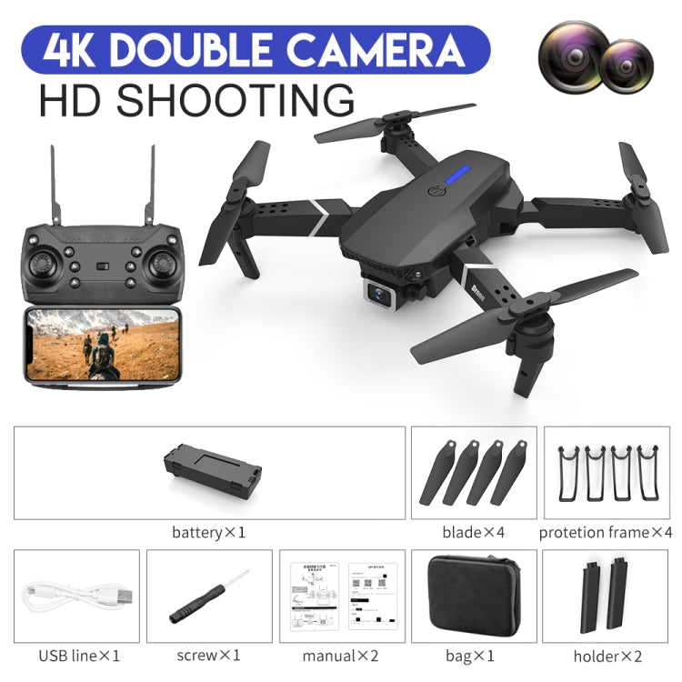 LS-E525 4K Doppia videocamera HD Mini pieghevole RC Quadcopter Drone aereo telecomandato, 4K Double HD Camera