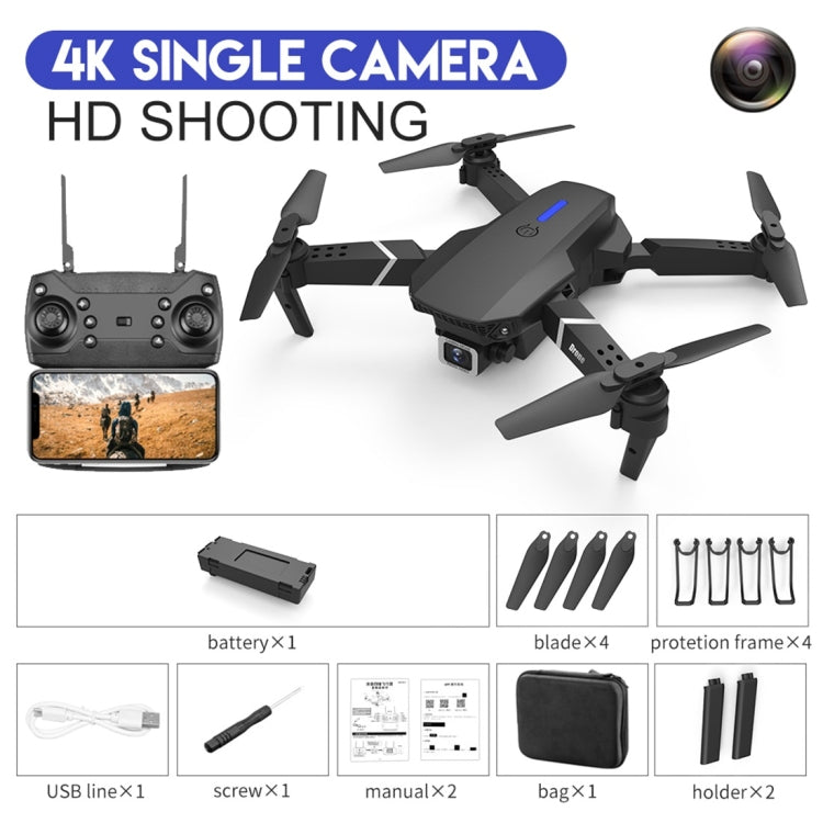 LS-E525 4K Telecamera HD singola Mini pieghevole RC Quadcopter Drone aereo telecomandato, 4K Single HD Camera