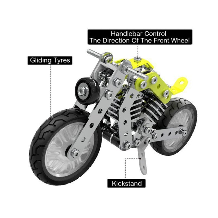 MoFun SW-002 Blocchi di assemblaggio per moto Halley in acciaio inossidabile fai-da-te da 158 pezzi, SW-002 Halley Motorcycle