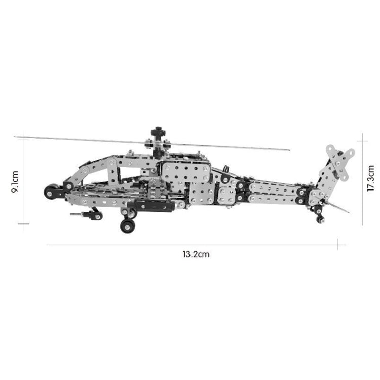 MoFun SW-021 Blocchi di assemblaggio per elicotteri da combattimento AH-64 in acciaio inossidabile fai-da-te, SW-021 AH-64 Helicopter Gunship