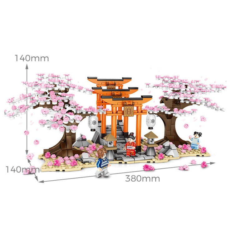 SEMBO 601075 Blocchi di particelle di piccole particelle di puzzle assemblati serie Cherry Blossom, 601075