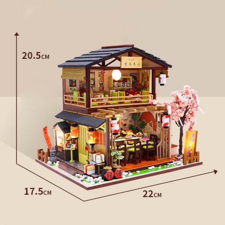 Modello assemblato fai-da-te ristorante sushi in legno