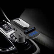 ER9 Kit per auto con chiamate in vivavoce 2 in 1 Auricolare Bluetooth senza fili Caricatore doppio USB Trasmettitore FM Lettore musicale MP3, ER9