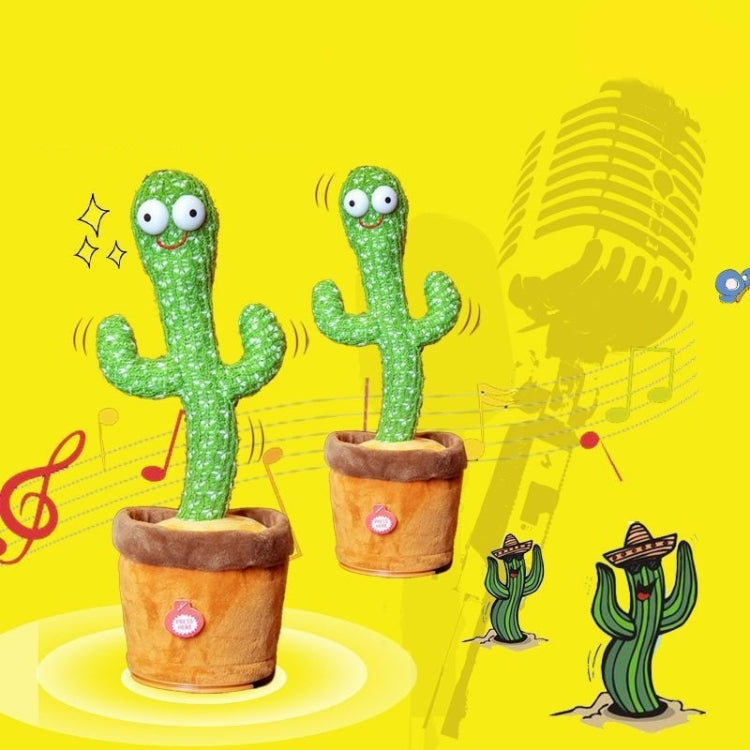 Bambola regalo natalizia con cactus danzante elettrico per bambini con 120 canzoni inglesi, Built-in Battery