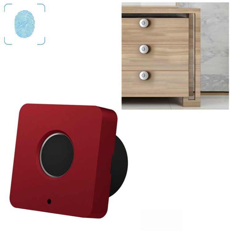 Serratura per cassetto con impronta digitale per pannello in lega di alluminio versione quadrata T5, Black, Pink, Blue, Red, Silver