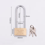 Lucchetto piccolo in rame, stile: trave di bloccaggio lunga, apertura 40 mm, Long, 40mm Open