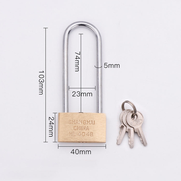 Lucchetto piccolo in rame, stile: trave di bloccaggio lunga, apertura 40 mm, Long, 40mm Open