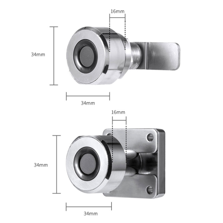T22F Micro USB Ricarica in lega di zinco Smart bilaterale aperto serratura per cassetti con impronte digitali, Bilateral Open Fingerprint
