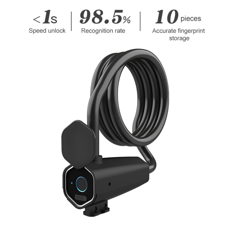 W16 IP65 Blocco impronte digitali impermeabile Corda in acciaio Antifurto Blocco per auto elettrica Blocco elettronico APP Bluetooth, W16 Bluetooth + Fingerprint