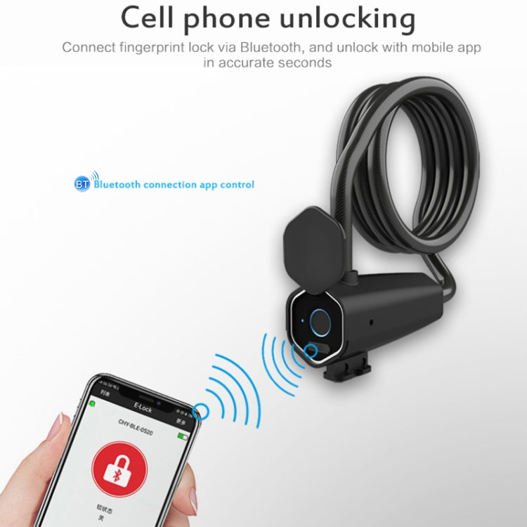 W16 IP65 Blocco impronte digitali impermeabile Corda in acciaio Antifurto Blocco per auto elettrica Blocco elettronico APP Bluetooth, W16 Bluetooth + Fingerprint