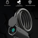 W16 IP65 Blocco impronte digitali impermeabile Corda in acciaio Antifurto Blocco per auto elettrica Blocco elettronico APP Bluetooth, W16 Bluetooth + Fingerprint