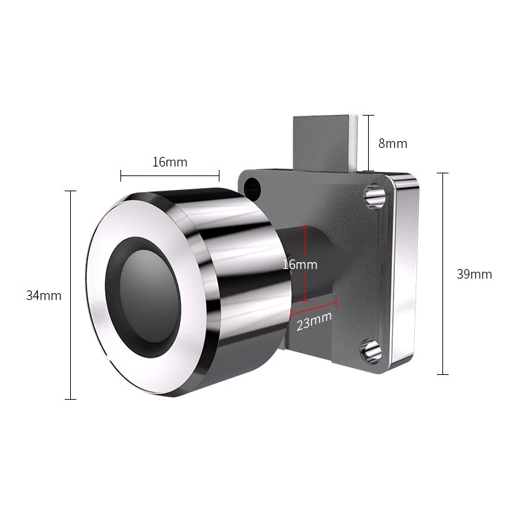 T21FB Micro USB ricarica impronta digitale intelligente in lega di zinco + serratura per armadietto con serratura a cassetto aperto singolo Bluetooth, Single Open Fingerprint + Bluetooth