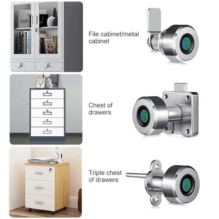 T23FB Micro USB ricarica impronta digitale intelligente in lega di zinco + Bluetooth triplo collegamento serratura per cassetto aperto serratura per armadietto, Triple Linkage Open Fingerprint + Bluetooth